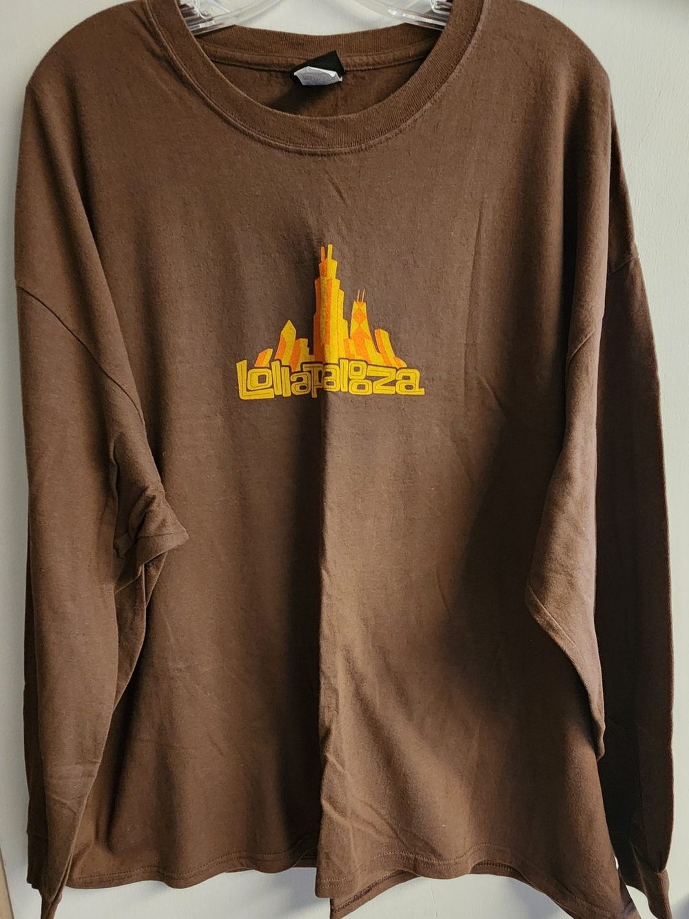 Brown Long-Sleeve Graphic Shirt